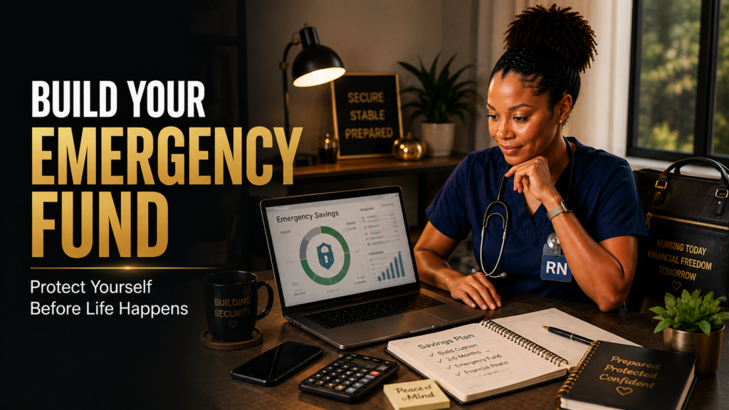 Nurse building an emergency savings fund