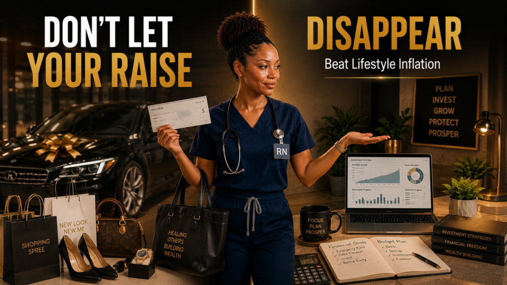 Nurse avoiding lifestyle inflation after receiving a raise